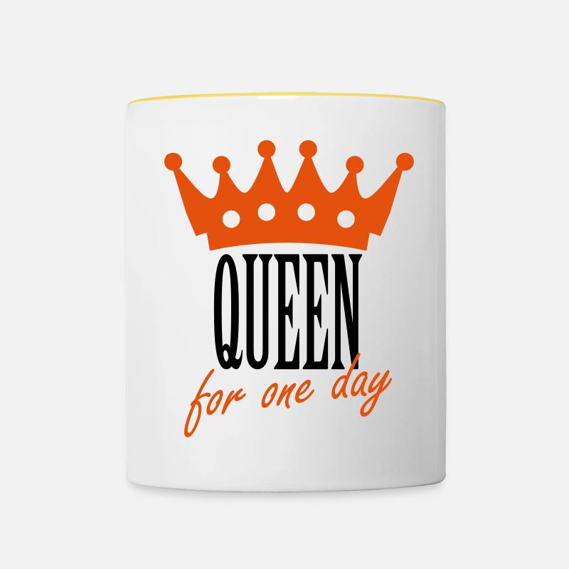 Queen for a day - Contrasting Mug - white/yellow