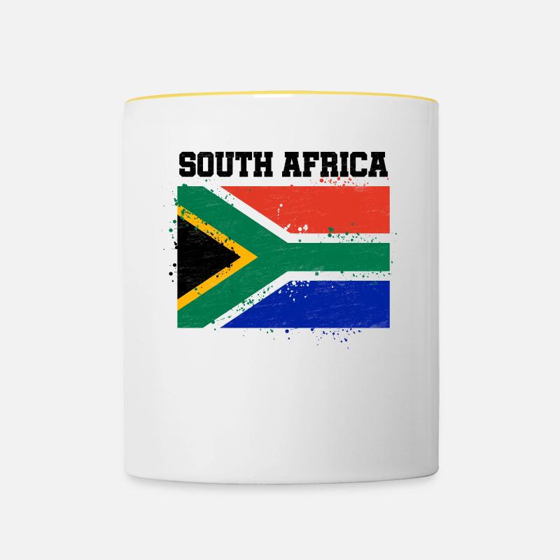 Afrique du Sud - Mug contrasté - blanc/jaune