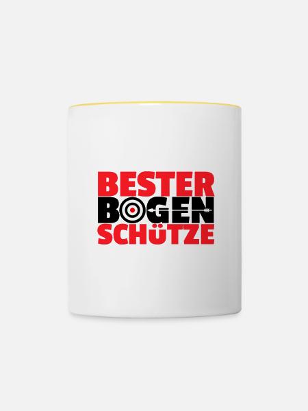 Bogenschießen Archery Pfeil und Bogen Bogenschütze - Tasse zweifarbig - Weiß/Gelb