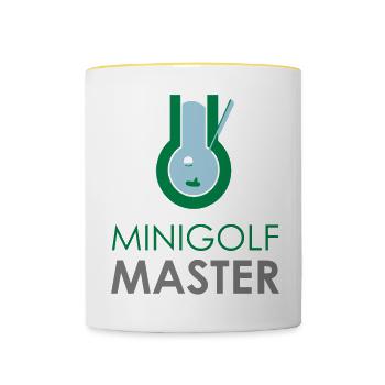 Minigolf Master Putter Golfschläger Geschenk Idee - Tasse zweifarbig - Weiß/Gelb - Vorne