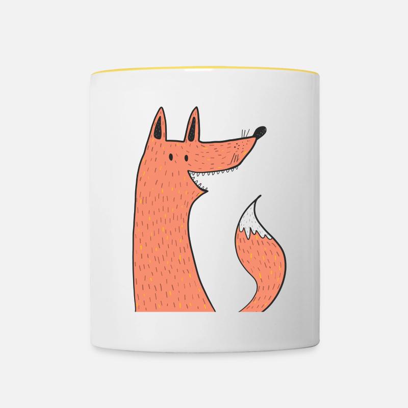 Fox chemise d'enfants - Mug contrasté - blanc/jaune