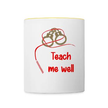 Teach me well - Tasse zweifarbig - Weiß/Gelb - Vorne