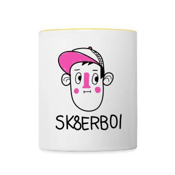 SK8ERBOI - Tasse zweifarbig - Weiß/Gelb - Vorne