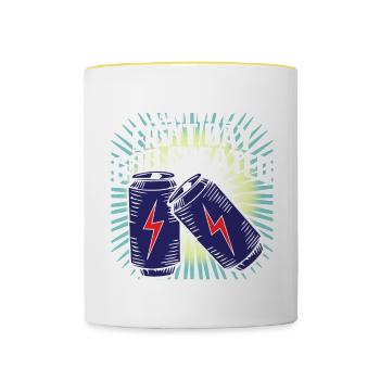 On the Eight Day God created Energy Drink - Contrasting Mug - white/yellow - Front
