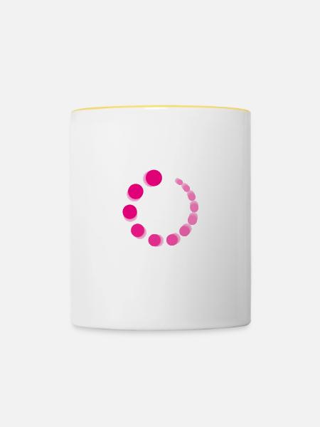 Computer - Tasse zweifarbig - Weiß/Gelb