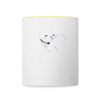 Floss danse danse cadeau assistant dentaire naissance - Mug contrasté - blanc/jaune - Devant