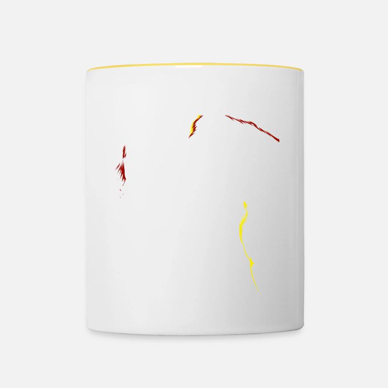 Pferd Mädchen Silhouette - Tasse zweifarbig - Weiß/Gelb