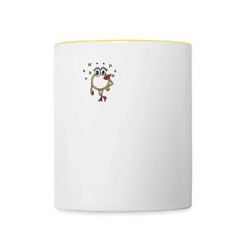 Ring Verlobungsring Verlobung Hochzeit Braut - Tasse zweifarbig - Weiß/Gelb - Vorne