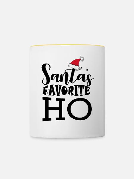Santa Claus - Tasse zweifarbig - Weiß/Gelb