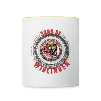 Sons of Wiblingen T-Shirt - Contrasting Mug - white/yellow - Front