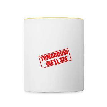 Unique partenaire relation célibataire cadeau - Mug contrasté - blanc/jaune - Devant