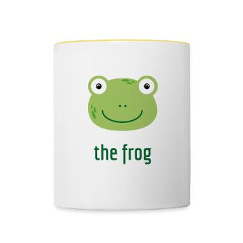 La grenouille - Mug contrasté - blanc/jaune - Devant
