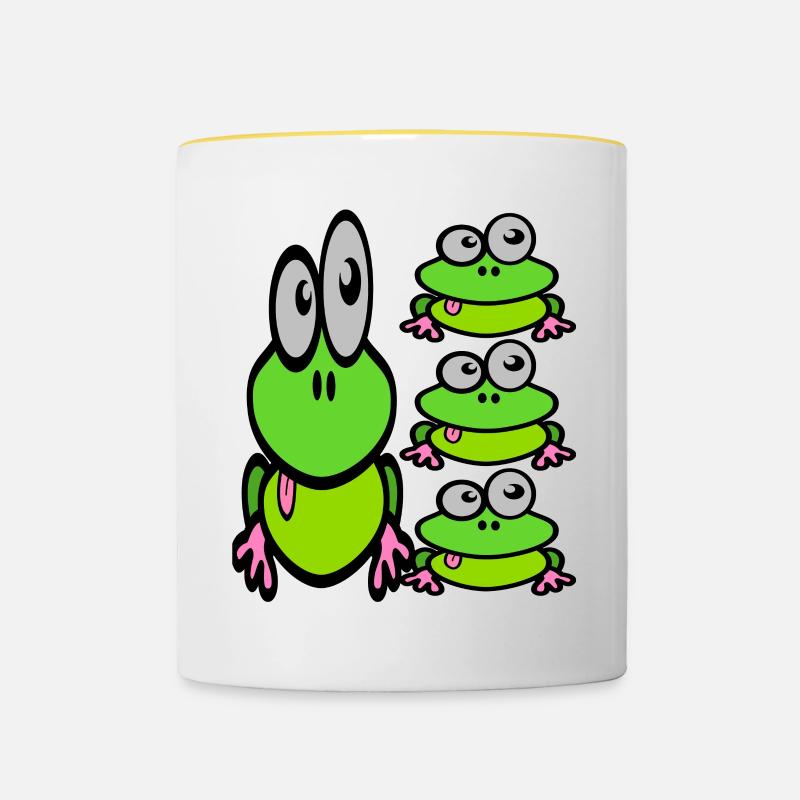 Grenouilles grenouilles 2 - Mug contrasté - blanc/jaune