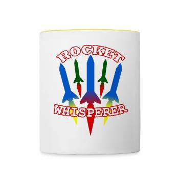 Rocket - Whisperer de missile - Science de la fusée - Mug contrasté - blanc/jaune - Devant