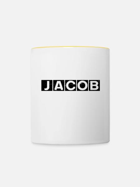 Jacob - Tasse zweifarbig - Weiß/Gelb