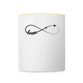 Infinity Brave Brave Self-confident - Contrasting Mug - white/yellow - Front