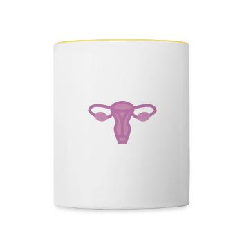 Mind Your Own Uterus - Contrasting Mug - white/yellow - Front