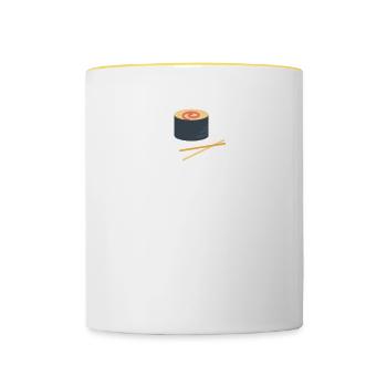 Les rouleaux de sushi ne sont pas des rôles de genre - Mug contrasté - blanc/jaune - Devant