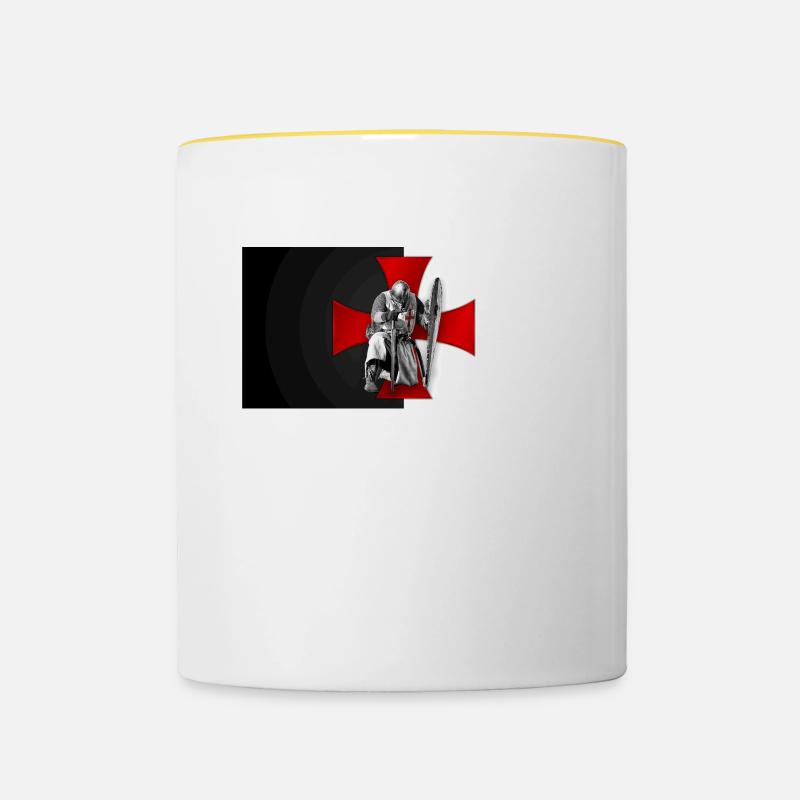 The Templar - Der Templer - Tasse zweifarbig - Weiß/Gelb