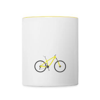 I want to ride my Bike - Tasse zweifarbig - Weiß/Gelb - Vorne
