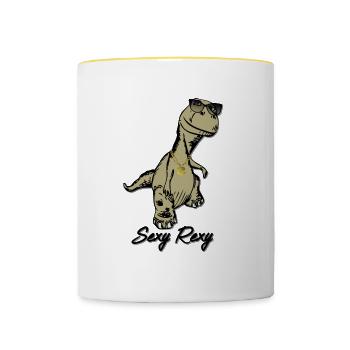 Sexy Rexy - Tasse zweifarbig - Weiß/Gelb - Vorne