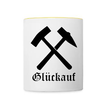 bonne chance - Mug contrasté - blanc/jaune - Devant