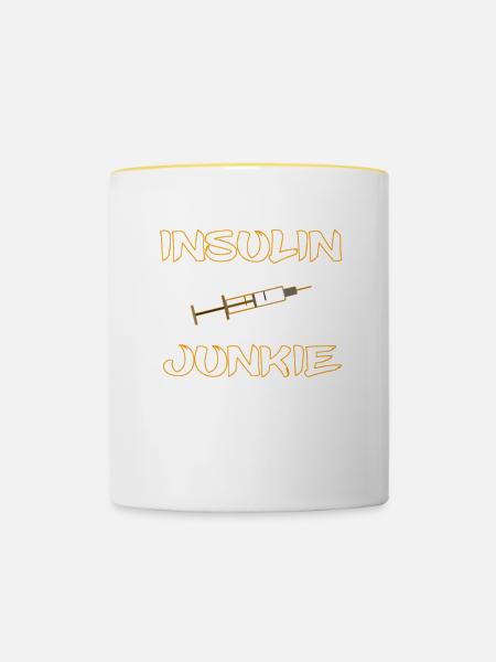 insulin junkie - Tasse zweifarbig - Weiß/Gelb