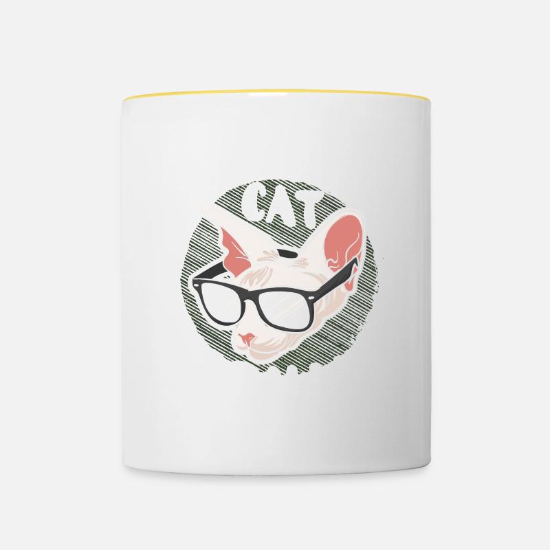 Sphynx Cat Squad - Tasse zweifarbig - Weiß/Gelb