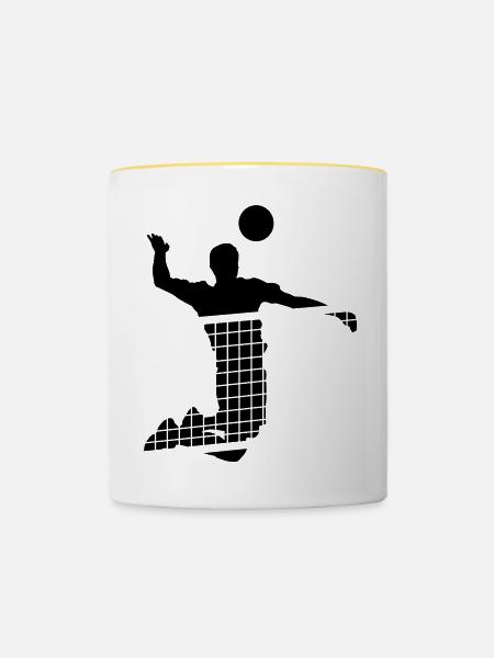 Volleyball - Tasse zweifarbig - Weiß/Gelb
