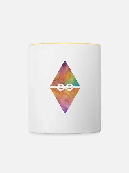 Dreieck infinity - Tasse zweifarbig - Weiß/Gelb