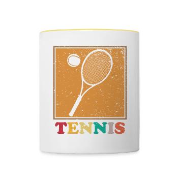 Tennis Tennis Racket Tennis Ball - Contrasting Mug - white/yellow - Front