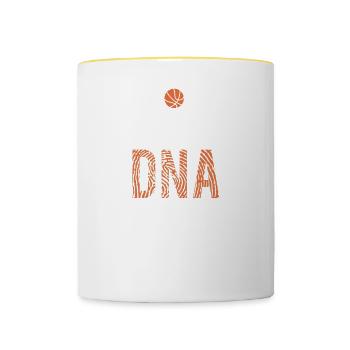 Basketball ist in meiner DNA - Tasse zweifarbig - Weiß/Gelb - Vorne
