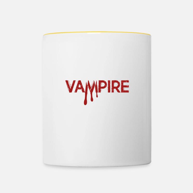 Petit vampire - Mug contrasté - blanc/jaune