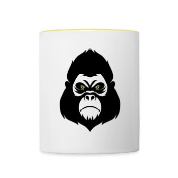 Gorilla - Tasse zweifarbig - Weiß/Gelb - Vorne