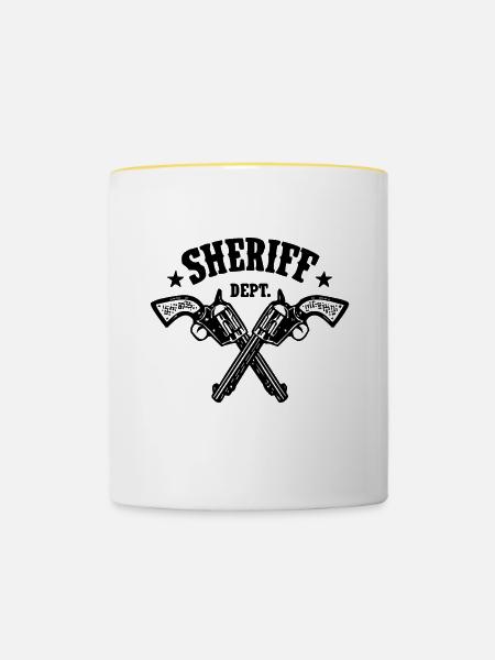 SHERIFF DEPT. - Tasse zweifarbig - Weiß/Gelb
