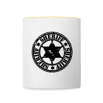 SHERIFF STERN - Contrasting Mug - white/yellow - Front