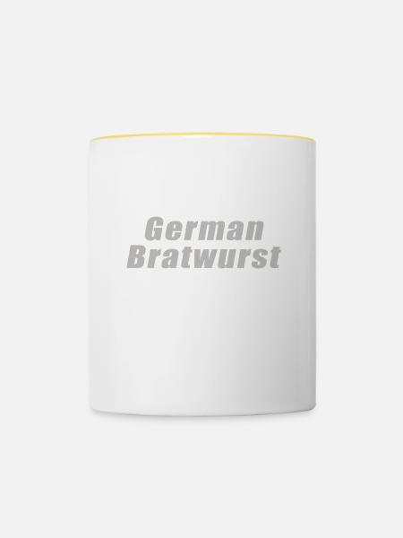 Deutsch Bratwurst - Tasse zweifarbig - Weiß/Gelb
