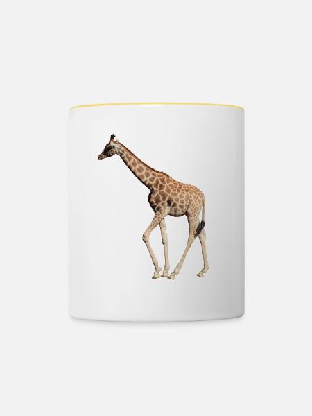 Giraffe echt - Tasse zweifarbig - Weiß/Gelb
