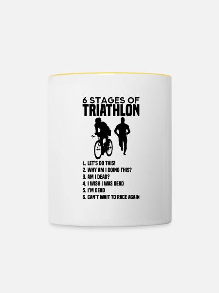 Triathlon - Tasse zweifarbig - Weiß/Gelb
