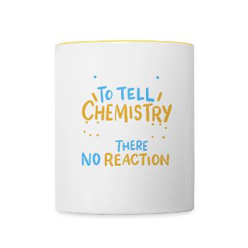 Chemistry jokes shirt for science geek - Tasse zweifarbig - Weiß/Gelb - Vorne