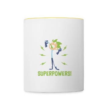 Chemise de laboratoire amusante pour les geeks des sciences et le laboratoire - Mug contrasté - blanc/jaune - Devant