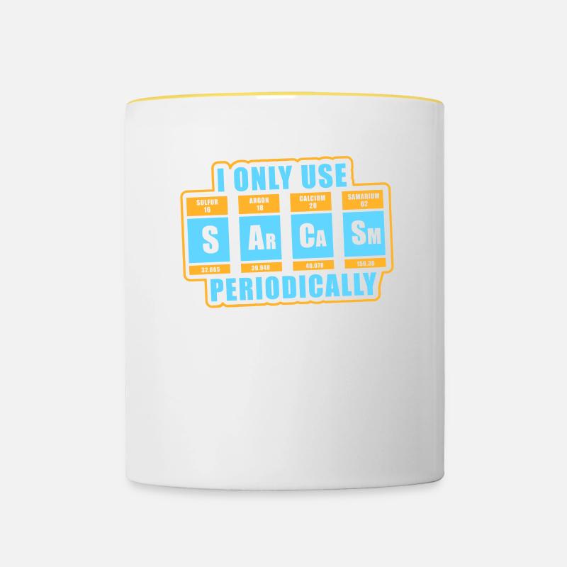 Chemises de chimie pun pour science nerd - Mug contrasté - blanc/jaune