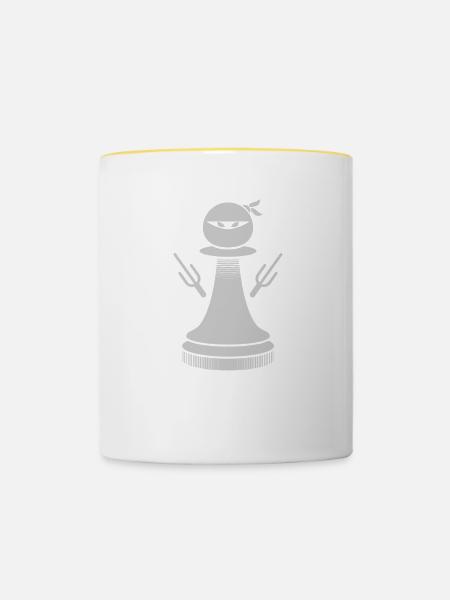 Chess Ninja - Tasse zweifarbig - Weiß/Gelb