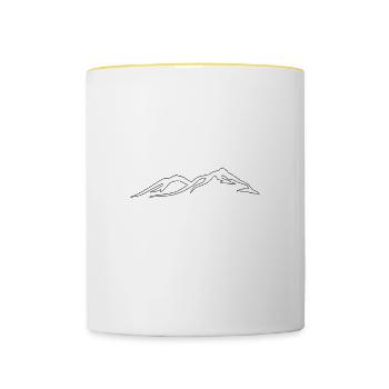 wenn die pisten rufen muss ich los - Tasse zweifarbig - Weiß/Gelb - Vorne