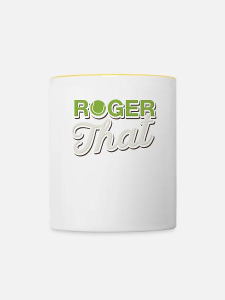 Roger that tennis - Tasse zweifarbig - Weiß/Gelb