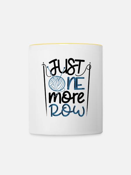 Häkeln Stricken Handarbeit Geschenk - Tasse zweifarbig - Weiß/Gelb