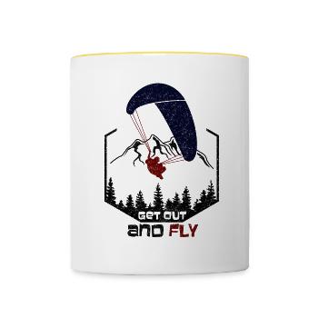 Paragliding - Contrasting Mug - white/yellow - Front