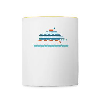 Kreuzfahrt zusammen für 23 Jahre Hochzeitstag - Tasse zweifarbig - Weiß/Gelb - Vorne