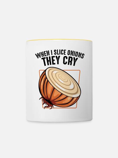 Kürbis-Scheiben Illustration Herbst - Tasse zweifarbig - Weiß/Gelb