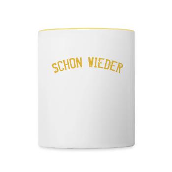 Hooray again 29 30th birthday born in 1989 - Contrasting Mug - white/yellow - Front